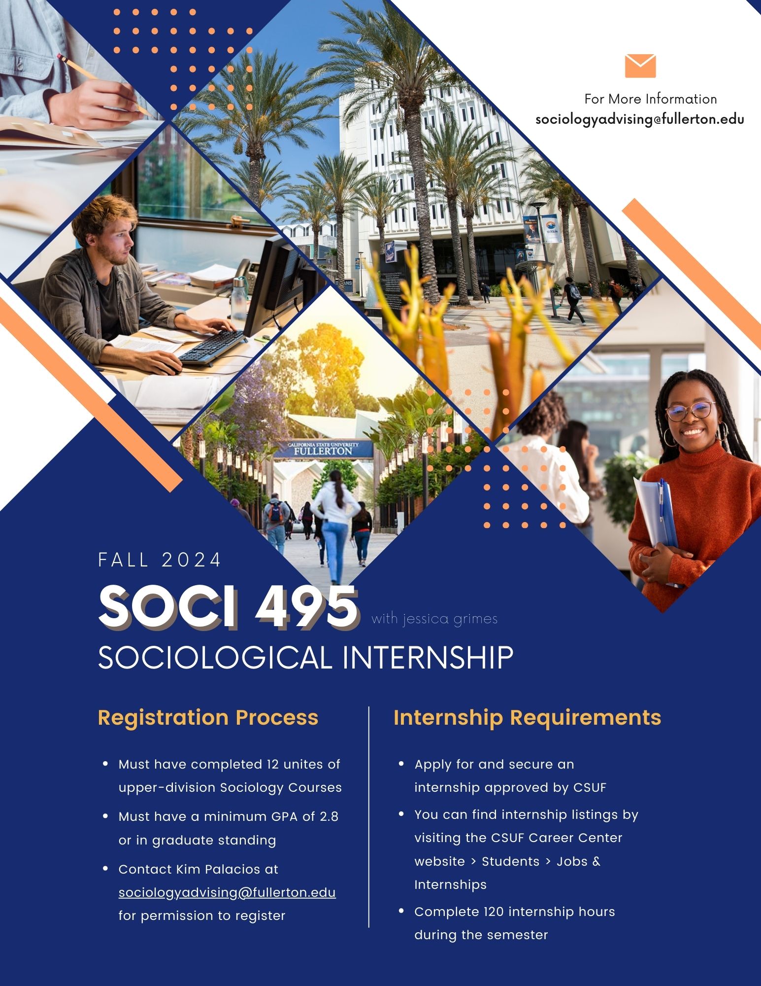 This is a flyer that advitises open enrollment for Sociology 495: Sociological Internship