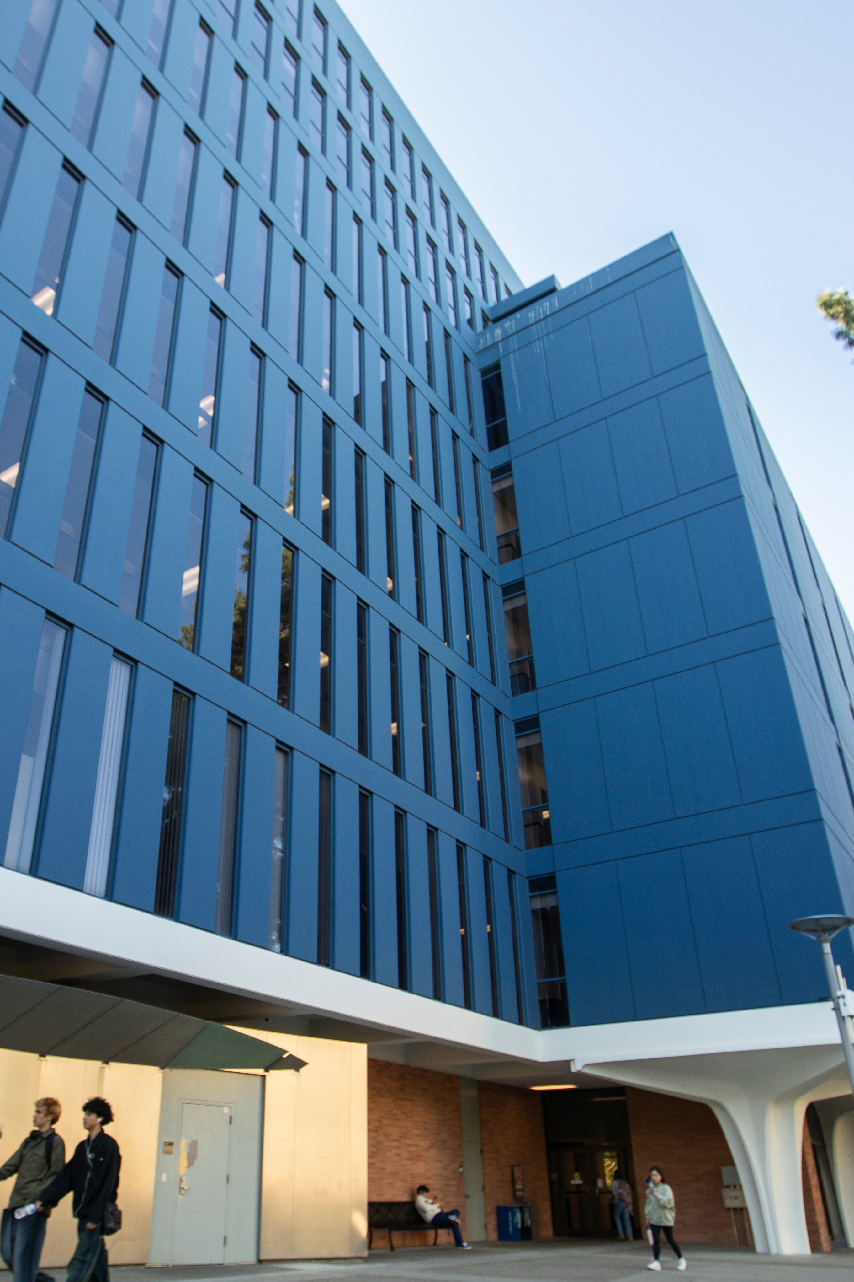 this is a side view of the Humanities building at Cal State Fullerton