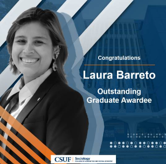 This is a graphic honoring a department awardee for spring 2023